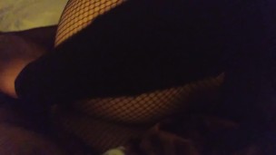 Having fun in motel with window open