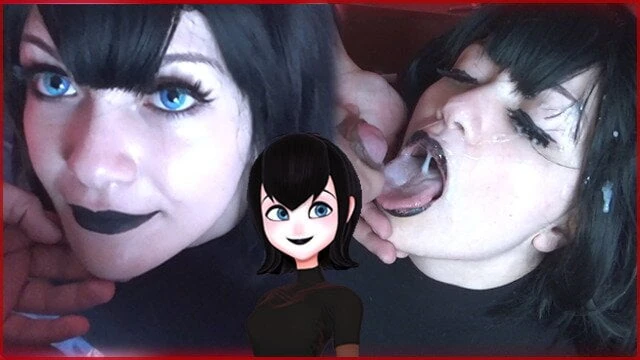 Hot goth gets a Massive cumshot on face – Mavis Cosplay