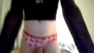 Emo girl plays with her hard cock